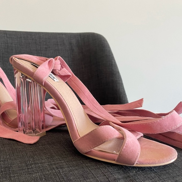 Cape Robbin Shoes - RARE Cape Robbins Pink Maria-1, Size 8, faux suede lace up heels